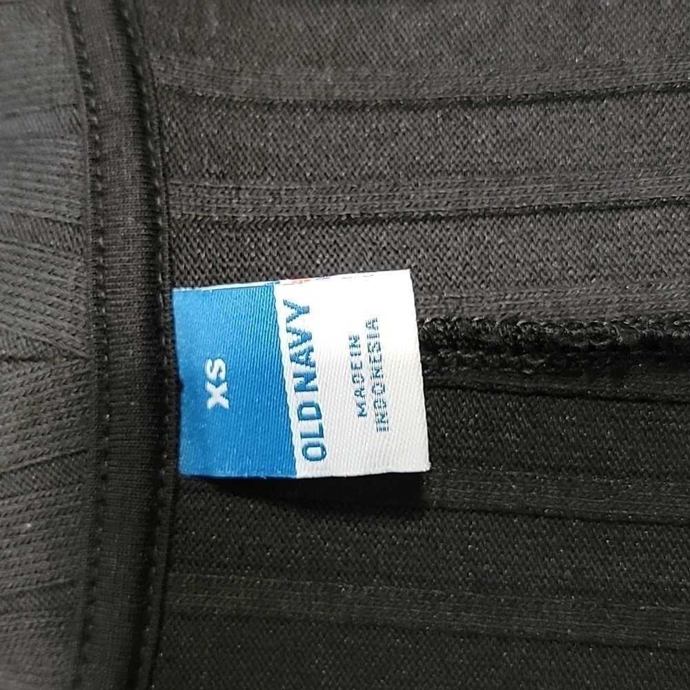 Old Navy Black Fitted Rib-Knit Polo Dress, Long Sleeve, Size XS, NEW with Tag - Picture 12 of 14